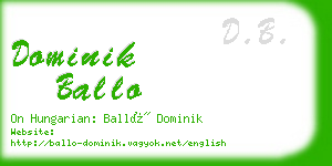 dominik ballo business card